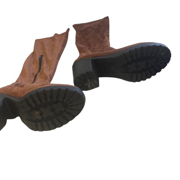 Brown suede knee high boots - Picture 1 of 2